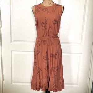 A New Day Clay Poppy Flower Flowy Dress